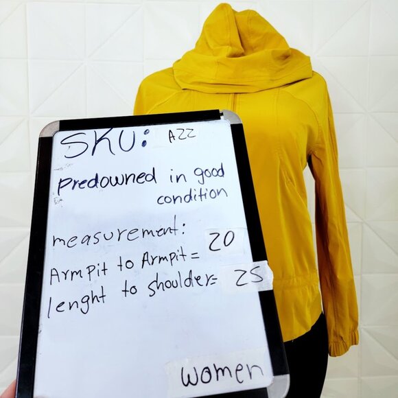 Lululemon Women's Honeycomb Yellow Pack It Up Full-Zip Windbreaker Jacket Size 6 - Picture 9 of 9